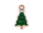 Pendentif/Tirette de fermeture éclair métallique, Sapin de Noël - 5pc