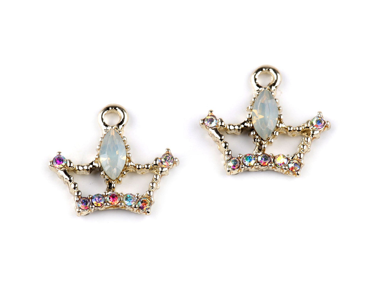 Breloque métallique/Tirette de FAG avec strass - Cœur, Violon, Couronne