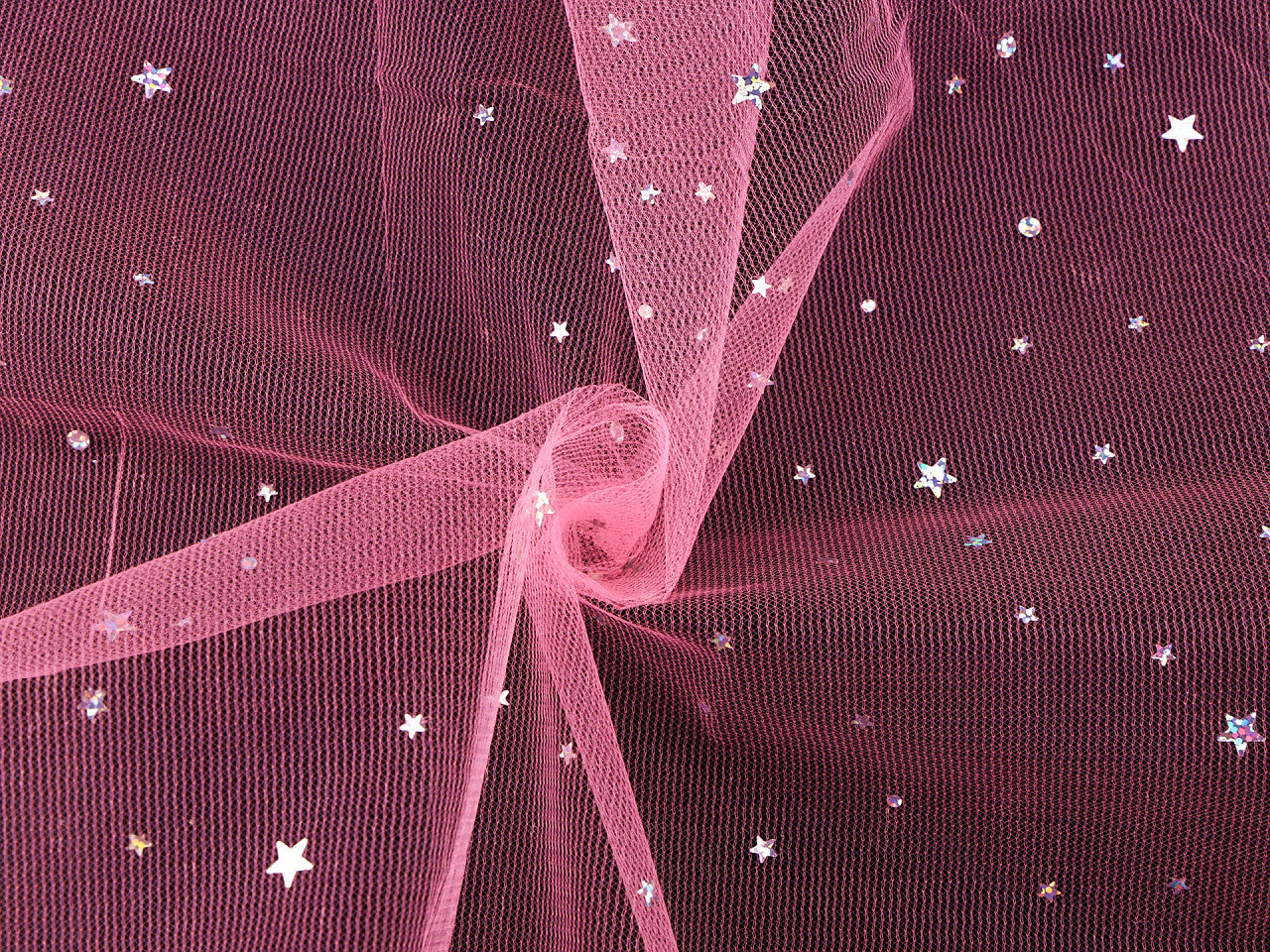 Tulle avec étoiles et hologramme - 1m