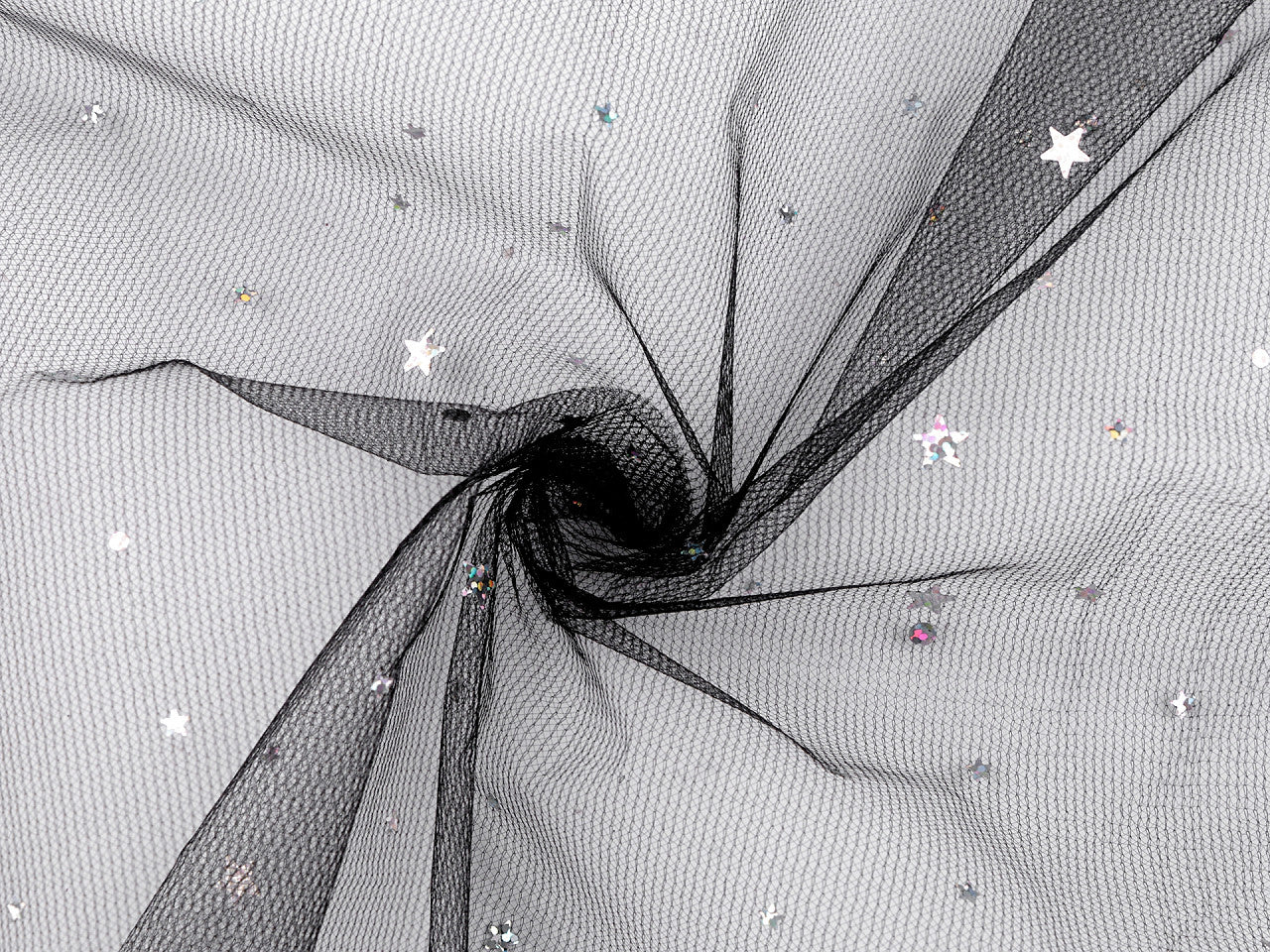 Tulle avec étoiles et hologramme - 1m