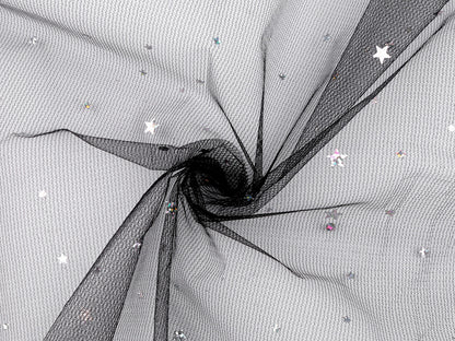 Tulle avec étoiles et hologramme - 1m