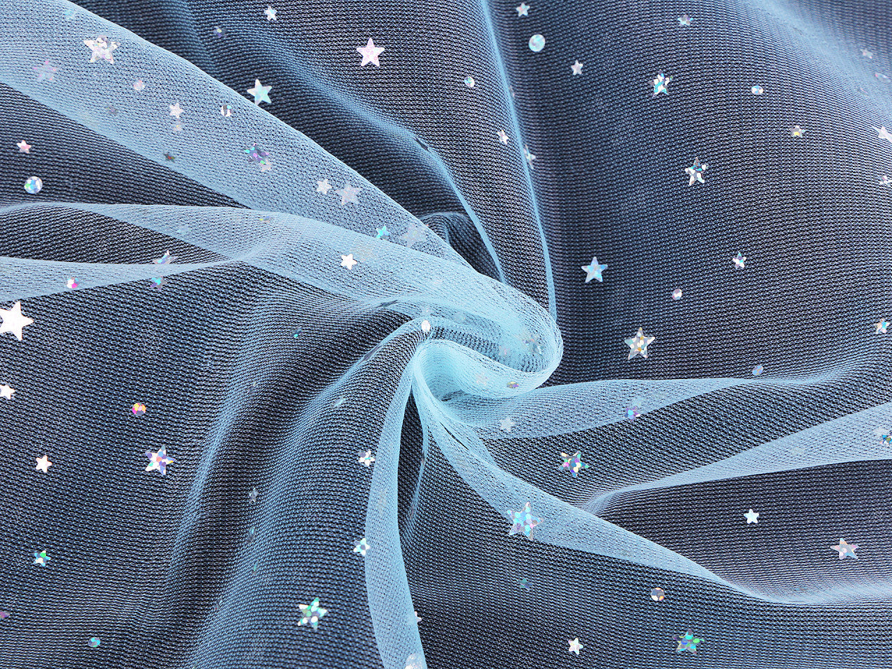 Tulle avec étoiles et hologramme - 1m