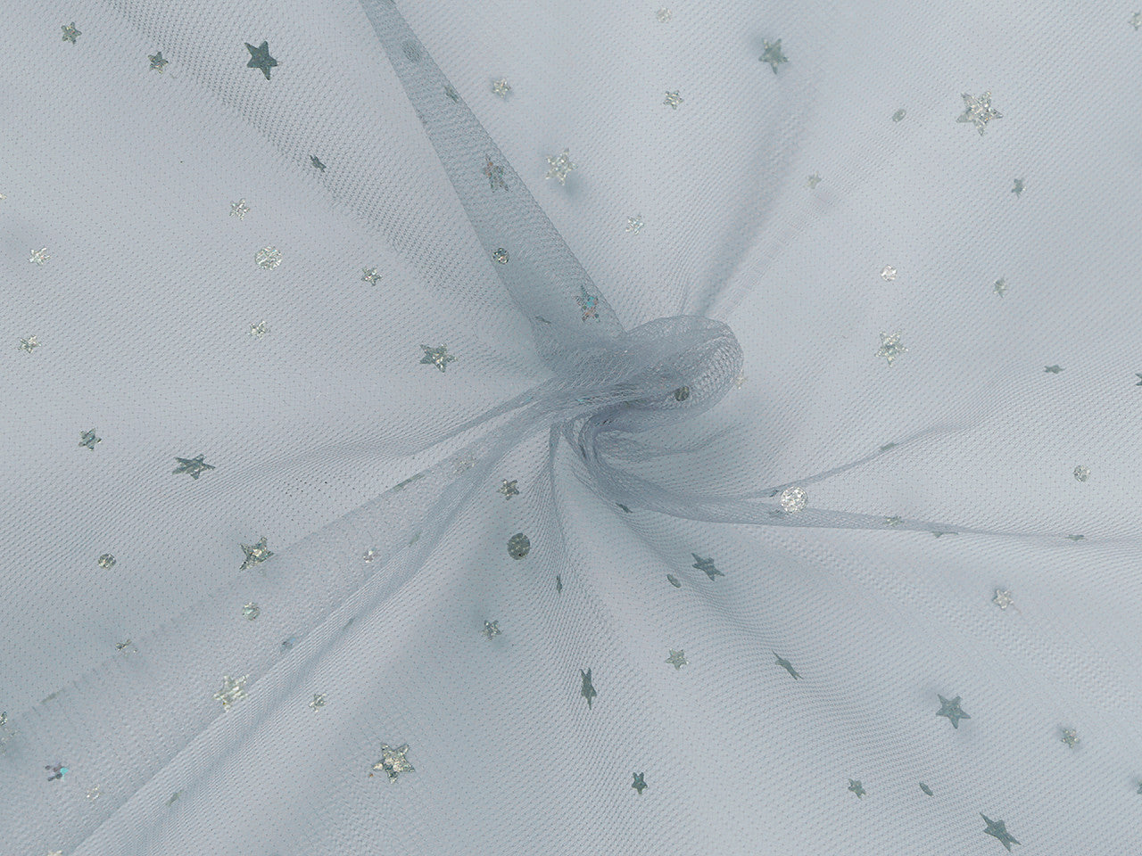 Tulle avec étoiles et hologramme - 1m