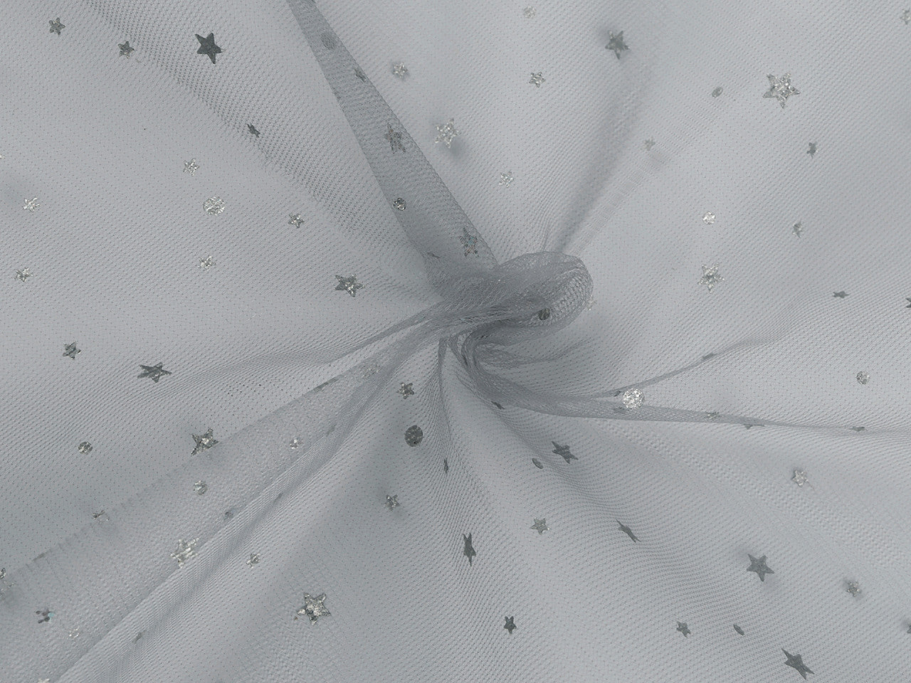 Tulle avec étoiles et hologramme - 1m