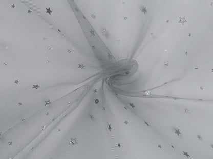 Tulle avec étoiles et hologramme - 1m