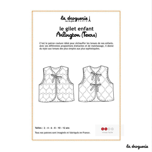 Patron couture du gilet matelassé enfant Arlington