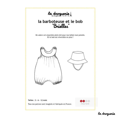 Patron couture de la barboteuse et du bob "Brielles"