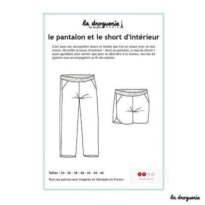 Patron couture du pantalon et du short d'intérieur