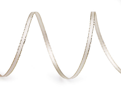 Ruban double face satiné avec lurex, largeur 3 mm, Noël