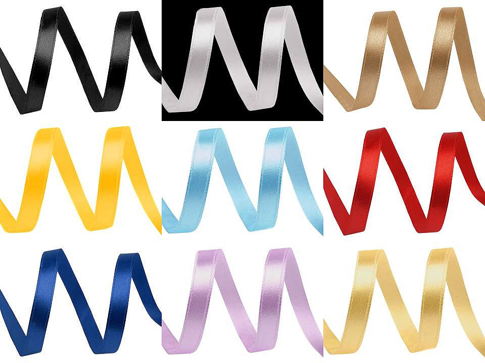 Paquets de ruban de satin par 5 m, largeur 6 mm