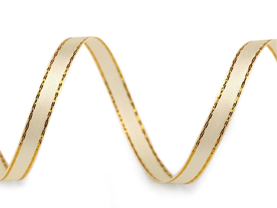 Ruban satiné de Noël avec lurex, largeur 6 mm