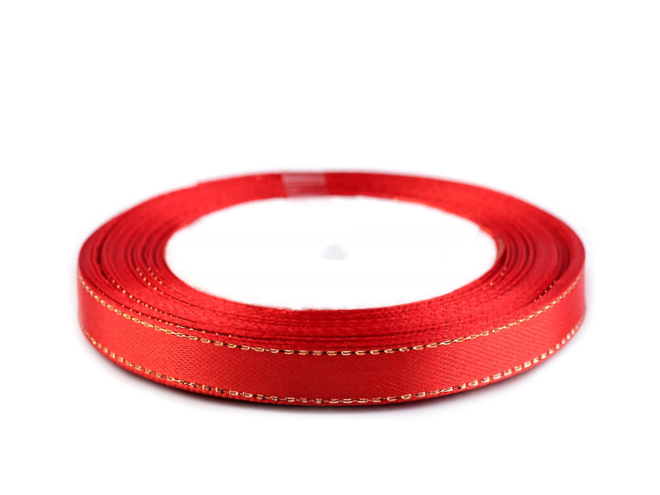 Ruban satiné de Noël avec lurex, largeur 10 mm