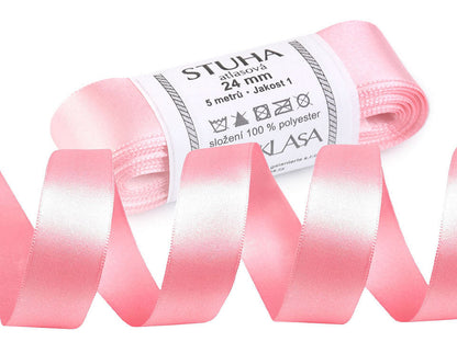 Paquets de ruban satiné double face, par 5 m, largeur 24 mm