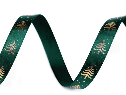 Ruban de Noël satiné, Sapin de Noël, largeur 10 mm
