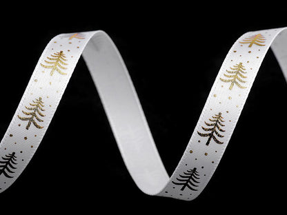 Ruban de Noël satiné, Sapin de Noël, largeur 10 mm