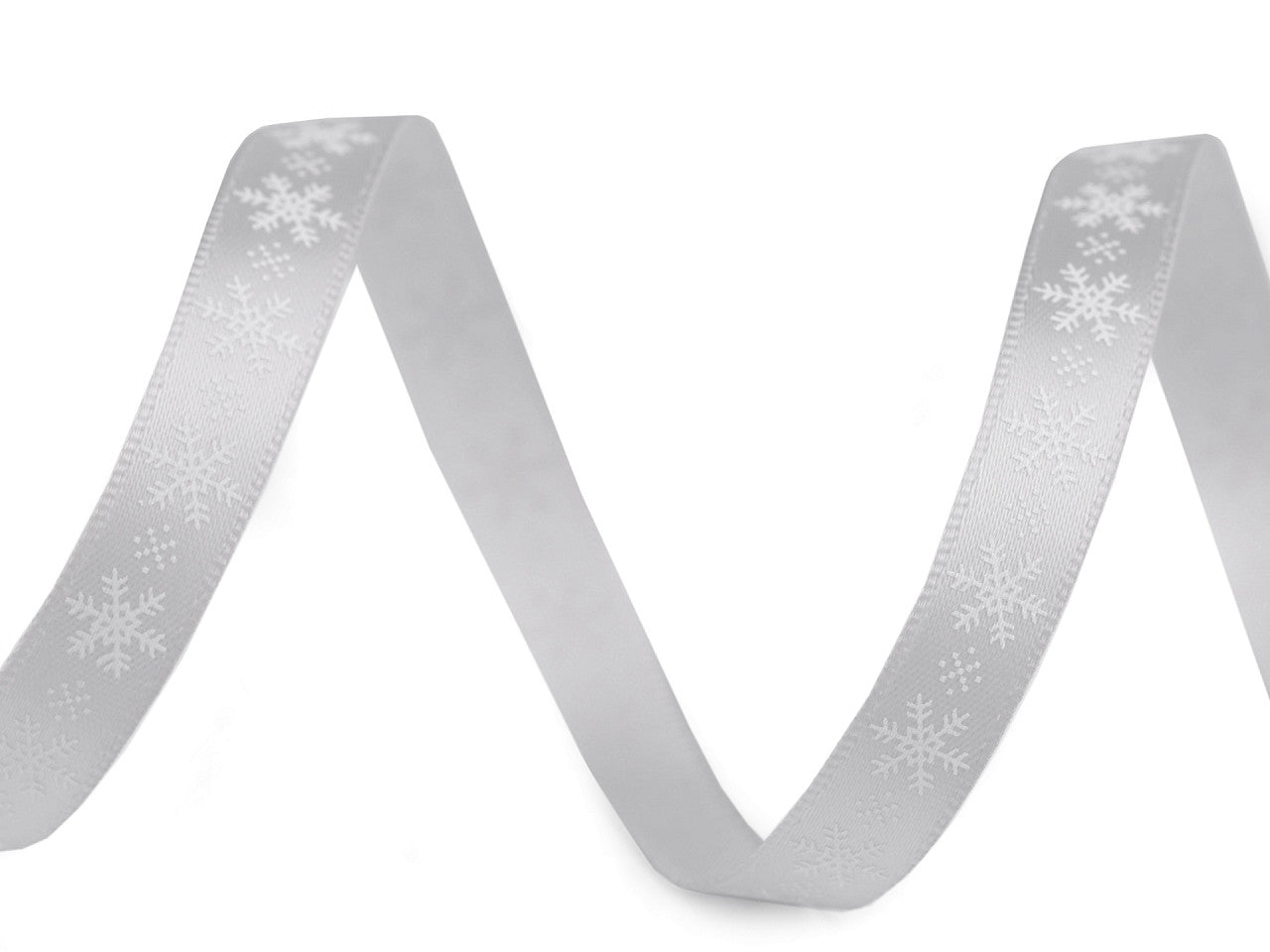 Ruban satiné Flocon de neige, largeur 10 mm
