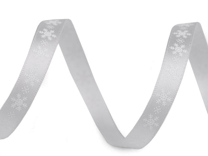 Ruban satiné Flocon de neige, largeur 10 mm