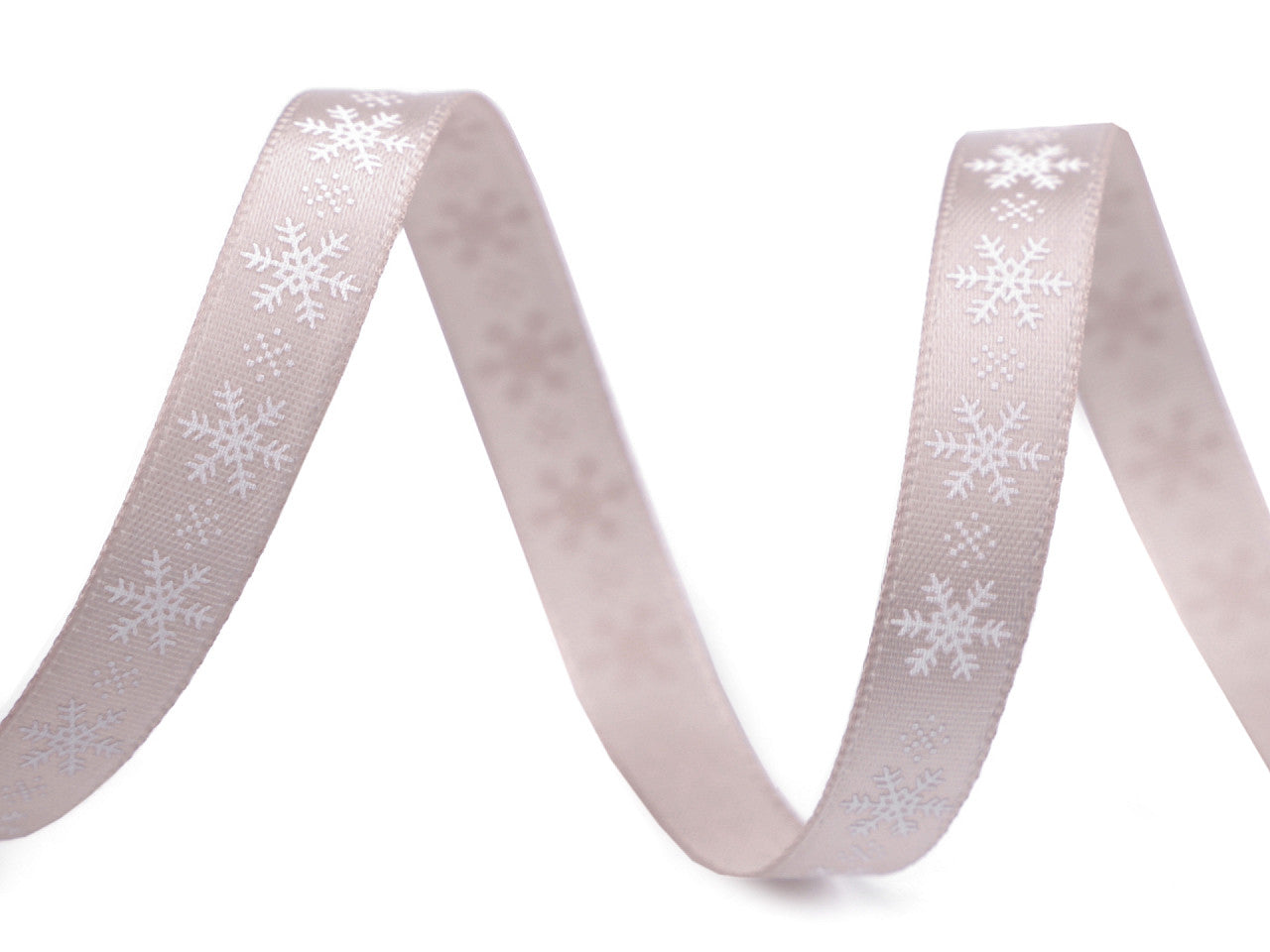 Ruban satiné Flocon de neige, largeur 10 mm