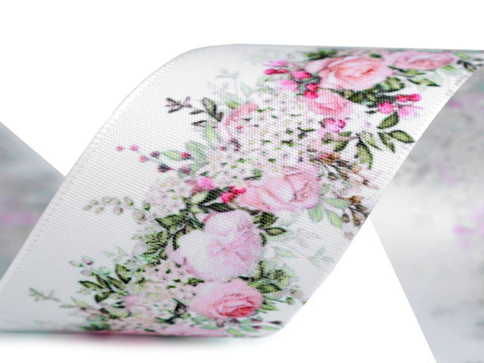 Ruban satiné rose, largeur 40 mm