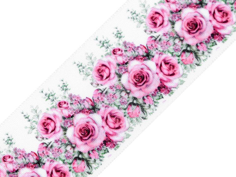 Ruban satiné rose, largeur 40 mm