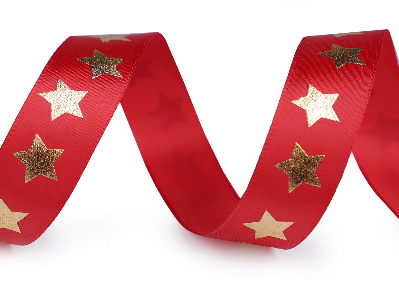 Ruban satiné de Noël, Étoiles, largeur 20 mm