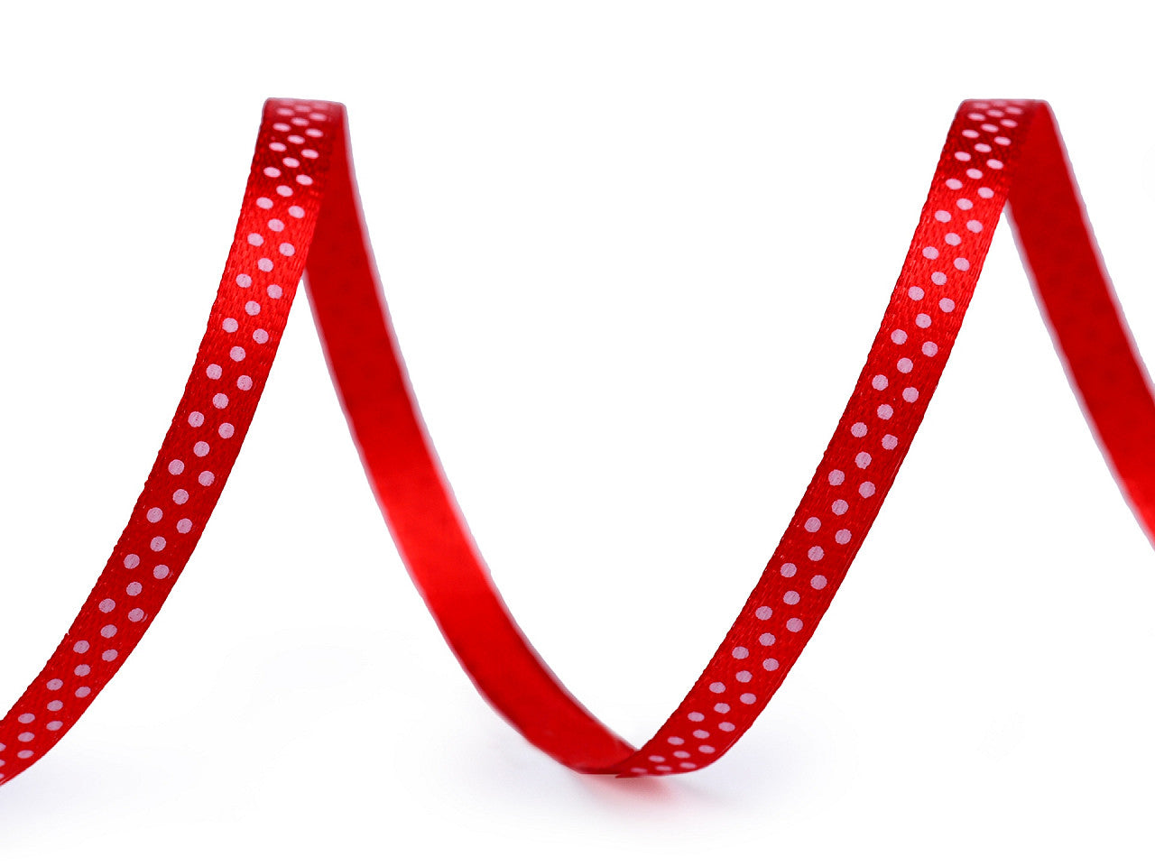 Ruban satiné à pois, largeur 6 mm