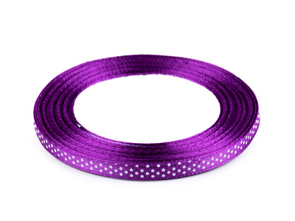 Ruban satiné à pois, largeur 6 mm