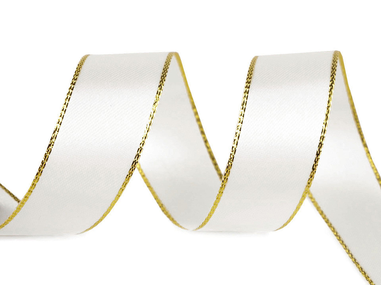 Ruban satiné avec bord en lurex, largeur 25 mm - 25m