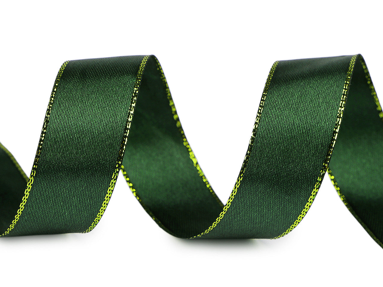 Ruban satiné avec bord en lurex, largeur 25 mm