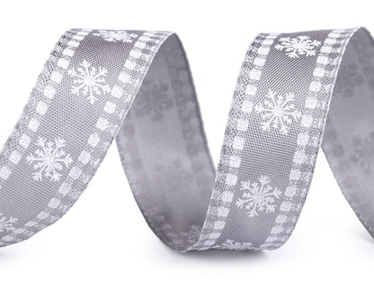 Ruban satiné avec bord en lurex, largeur 25 mm