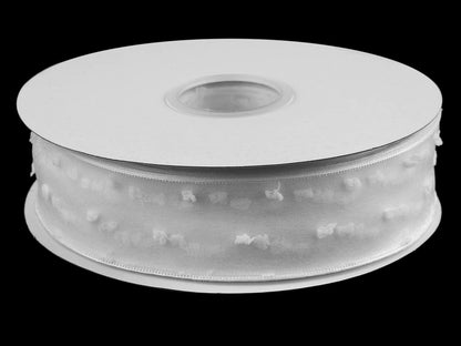 Ruban en organza avec bourgeons, largeur 40 mm