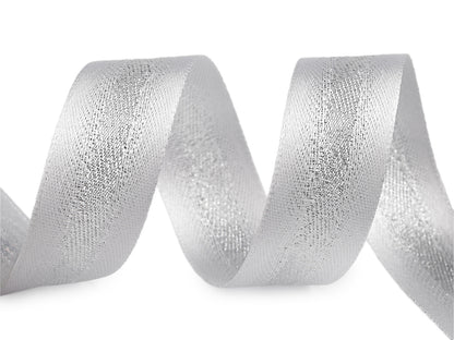 Ruban satiné avec lurex, double face, largeur 25 mm