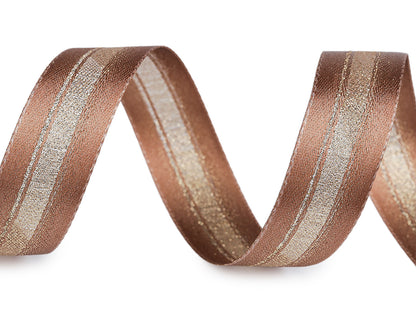 Ruban satiné avec lurex, double face, largeur 25 mm