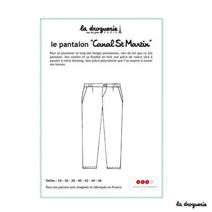 LA DROGUERIE - Patron couture du pantalon "Canal St-Martin"