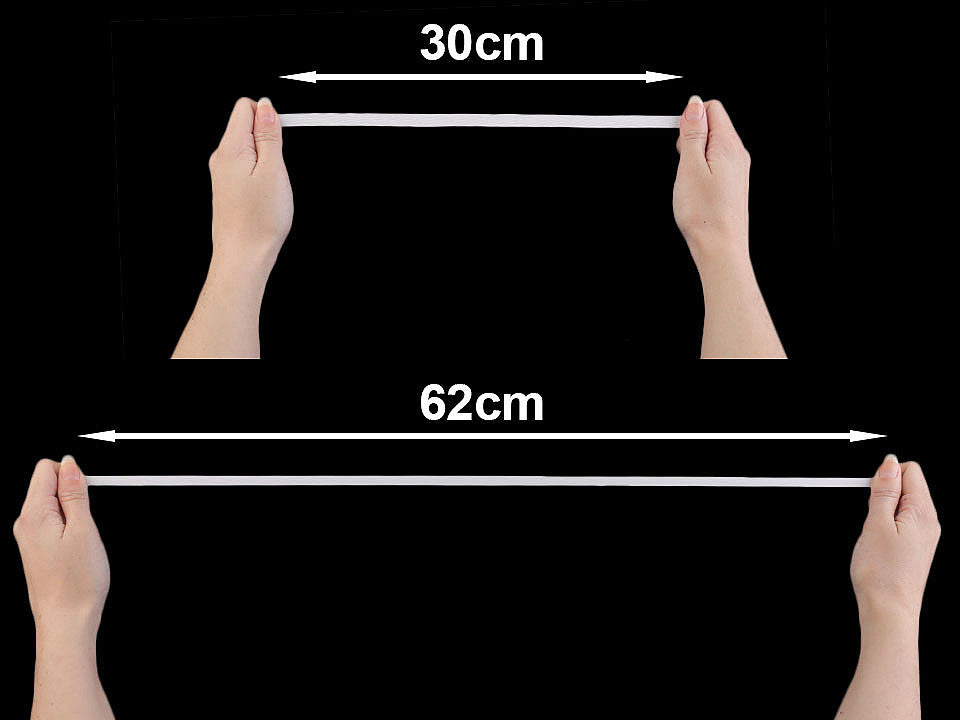 Bande de tresse élastique pour lingerie, largeur 8 mm