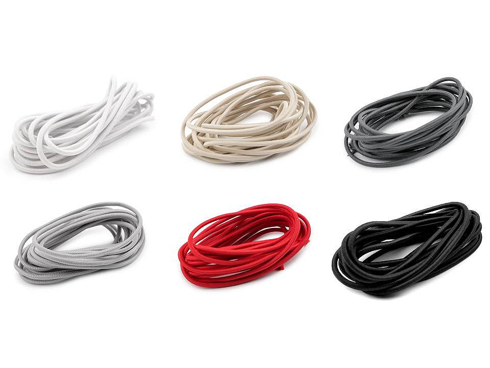 Cordon élastique rond, Ø3mm, MAGGIE par 3m - 1gerbe