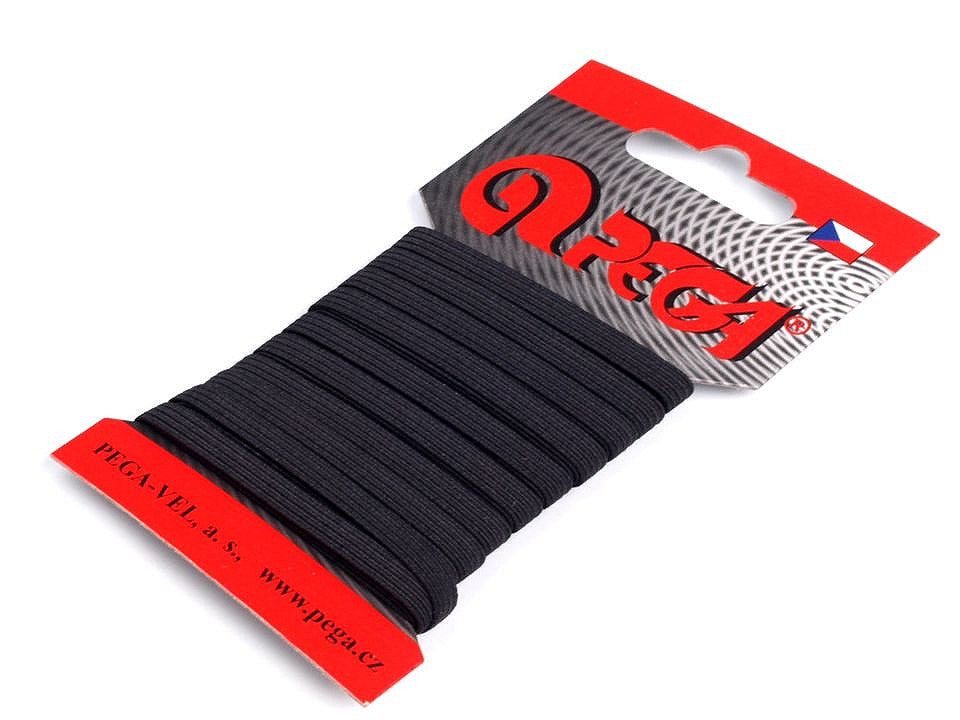 Ruban élastique pour lingerie sur enrouleur carton, largeur de l’emballage 5 mm, 7 mm