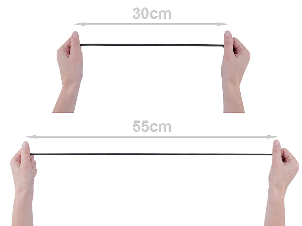 Ruban élastique pour lingerie sur enrouleur carton, largeur de l’emballage 5 mm, 7 mm