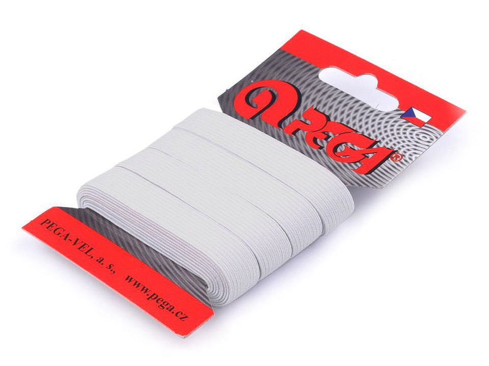 Ruban élastique pour lingerie sur enrouleur carton, largeur de l’emballage 12 mm