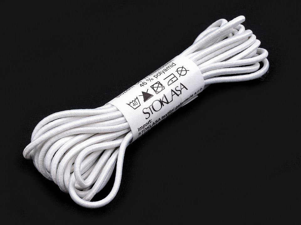 Cordon élastique rond MAGGIE, Ø 2mm, 3m par paquet