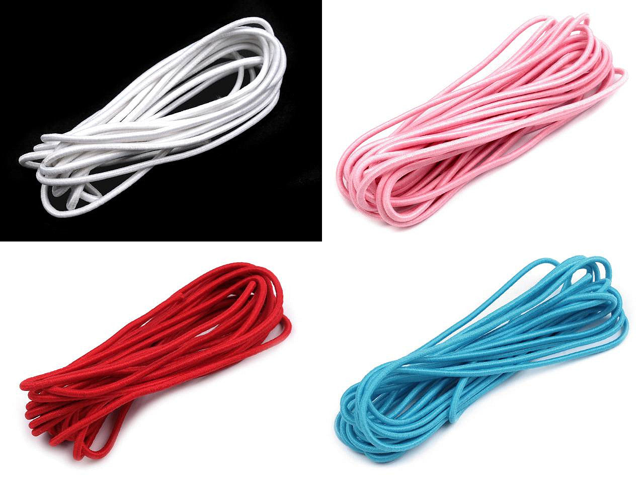Cordon élastique rond MAGGIE, Ø 2mm, 3m par paquet