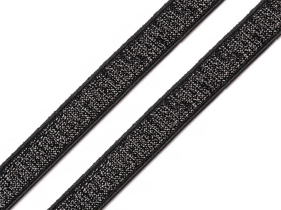 Ruban élastique pour bretelles de soutien-gorge, avec lurex, largeur 10 mm