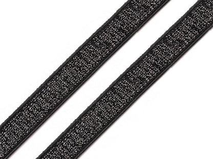 Ruban élastique pour bretelles de soutien-gorge, avec lurex, largeur 10 mm