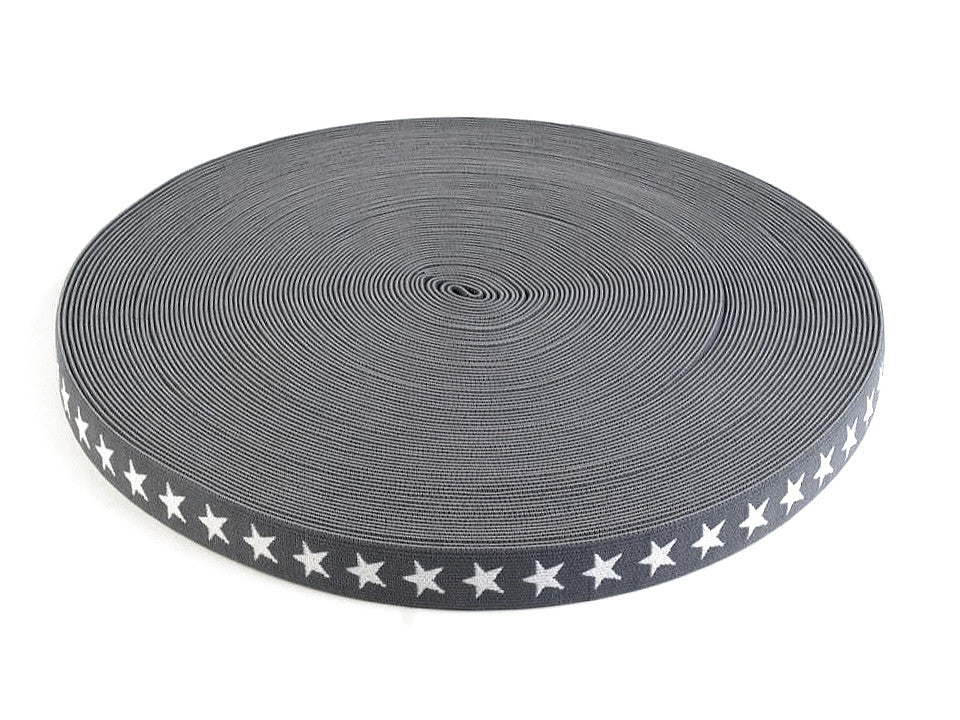 Élastique imprimé Étoiles, largeur 20 mm