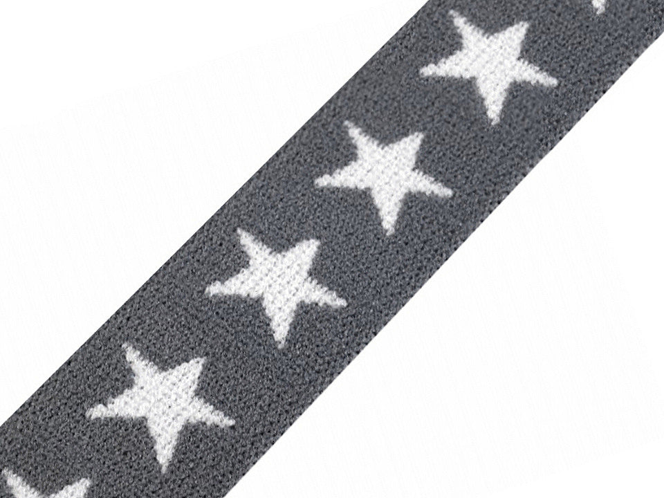 Élastique imprimé Étoiles, largeur 20 mm
