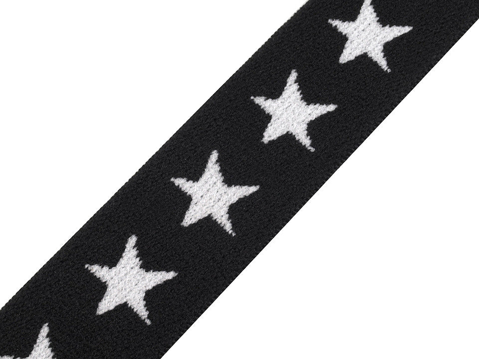 Élastique imprimé Étoiles, largeur 20 mm