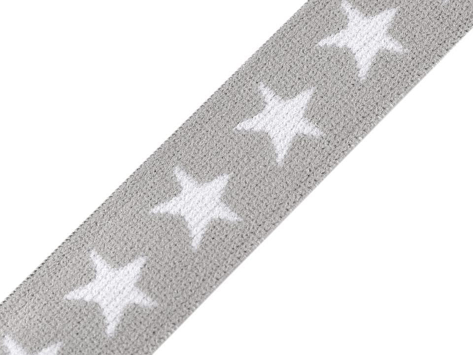 Élastique imprimé Étoiles, largeur 20 mm