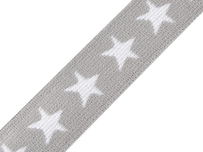 Élastique imprimé Étoiles, largeur 20 mm