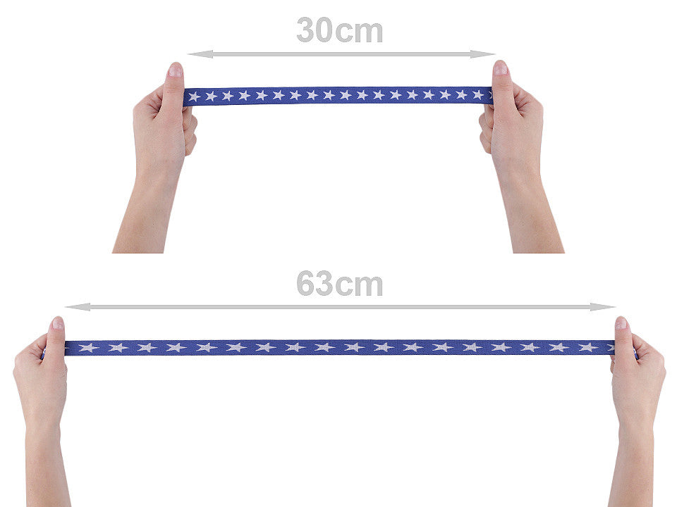 Élastique imprimé Étoiles, largeur 20 mm