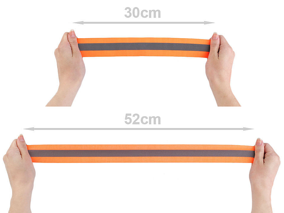 Ruban élastique avec bande réfléchissante, largeur 40 mm